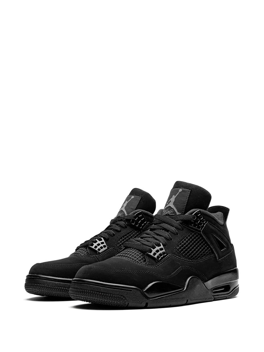 Jordan 4 negro online con gris