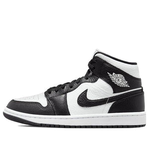 N372O Nike Air Jordan 1 Mid SE Homage Black White Split Shoes