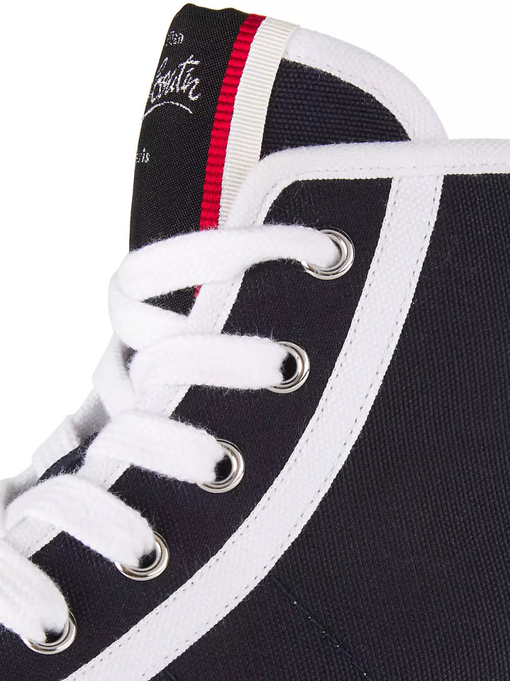 N372O Christian Louboutin Pedro Canvas High-Top Sneakers