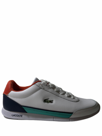 Tenis Lacoste blanco azul naranja