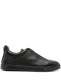 ZEGNA Tenis Triple Stitch Hombre Negro Piel