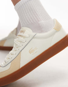 Tenis Lacoste piel canela Lacoste baseshot pro sneakers in tonal beige