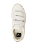 VEJA tenis bajos V-10 Velcro blanco dorado