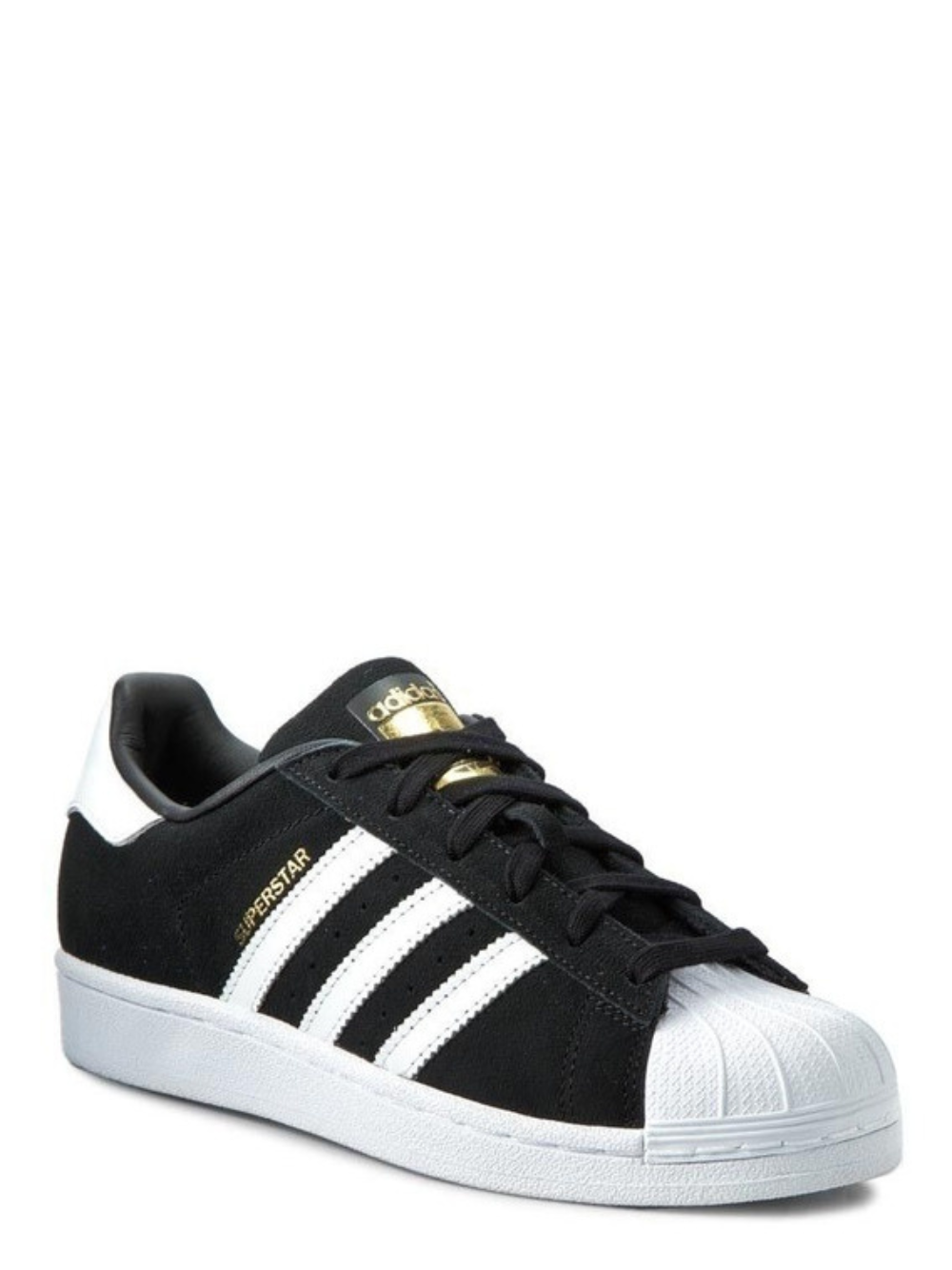 N370O SUPER STAR CONCHA NEGRO BLANCO GAMUZA– INEEDTENIS