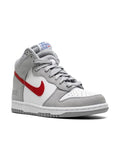 N370O Tenis Nike Dunk High Light Smoke Grey and Gym Red